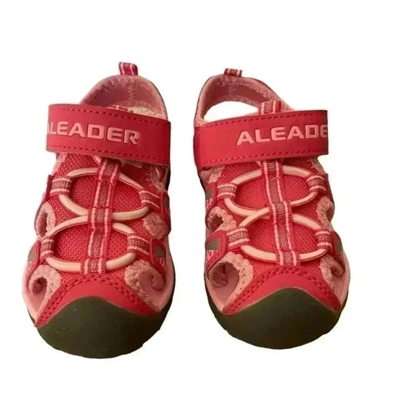 Aleader Pink Girl Outdoor Athletic Strap Closed Toe Hook & Loop Sandals SZ 9 - Picture 3 of 8